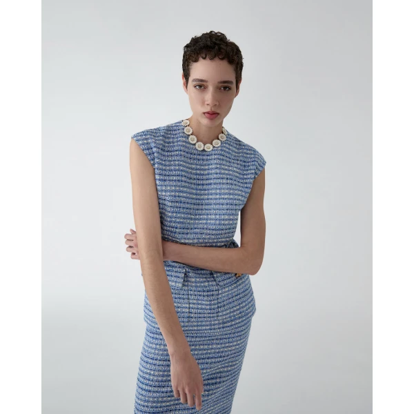 Carolina Herrera Tweed Pencil Skirt, view 4