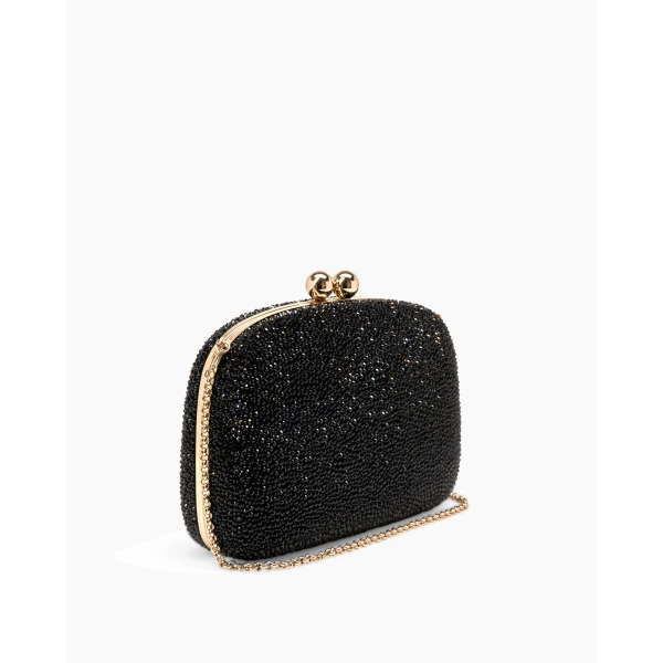 Carolina Herrera Vega Crystal Clutch in Black, view 5