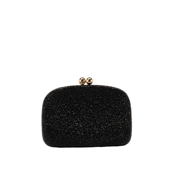 Vega Crystal Clutch in Black