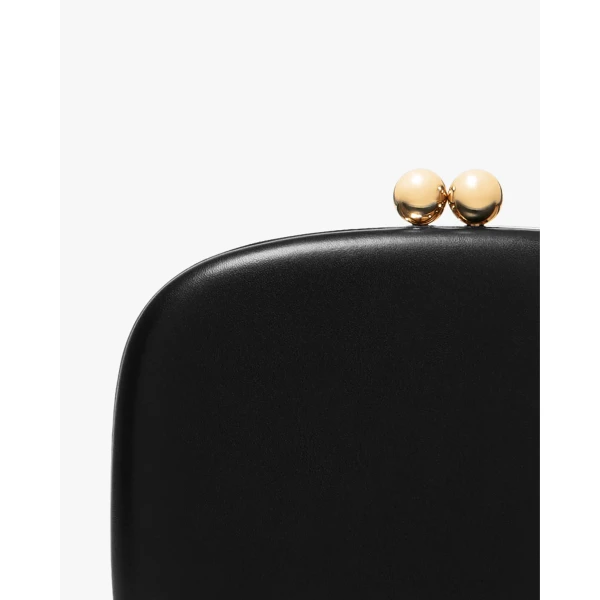 Carolina Herrera Vega Leather Clutch in Black, view 6