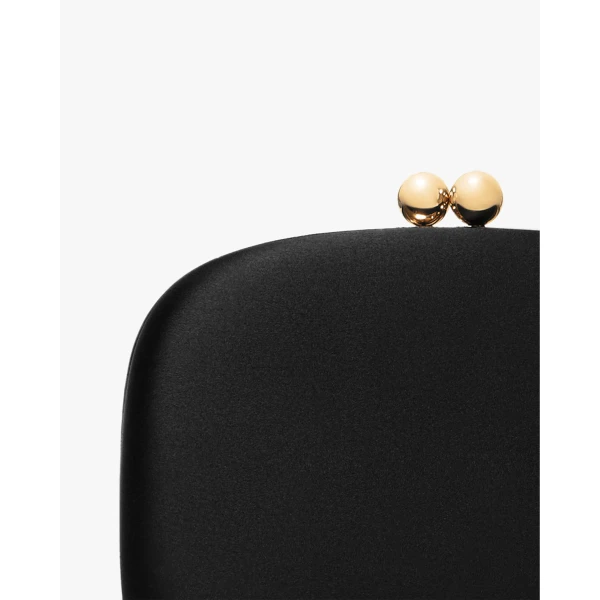Carolina Herrera Vega Satin Clutch in Black, view 6