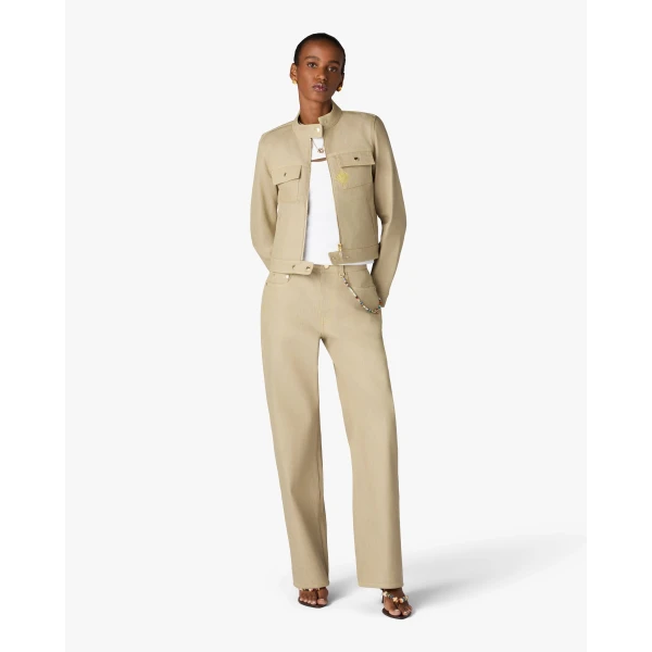 Casablanca Beige Desert Canvas Denim Jacket | Denim | Coveti