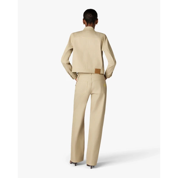 Casablanca Beige Desert Canvas Denim Jacket | Denim | Coveti