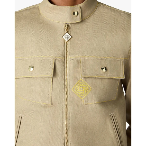 Casablanca Beige Desert Canvas Denim Jacket | Denim | Coveti
