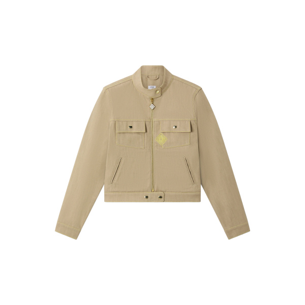 Casablanca Beige Desert Canvas Denim Jacket | Denim | Coveti