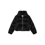 Casablanca Black Lacquered Cropped Nylon Puffer Down Jacket | Jackets | Coveti