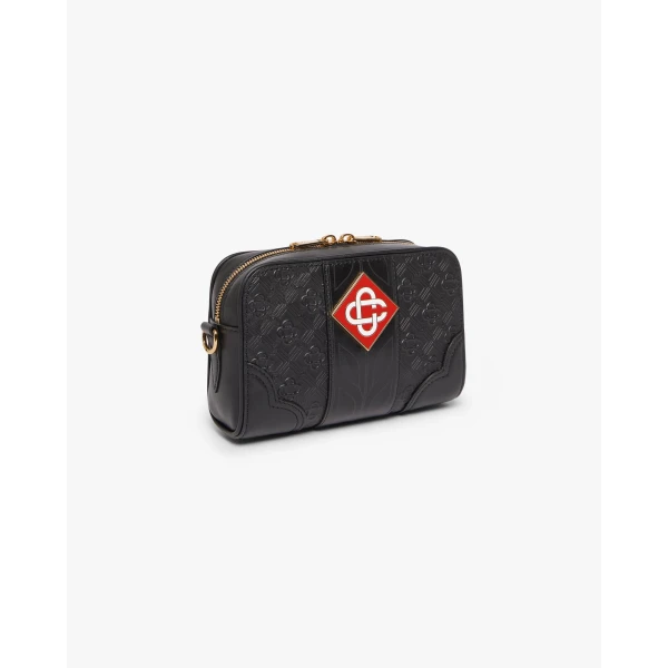 Casablanca Black Monogram Crossbody Bag | Shoulder & Crossbody Bags | Coveti