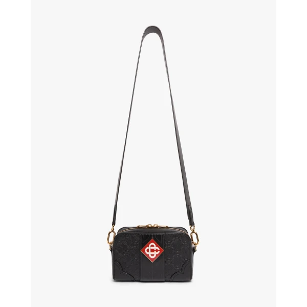 Casablanca Black Monogram Crossbody Bag | Shoulder & Crossbody Bags | Coveti