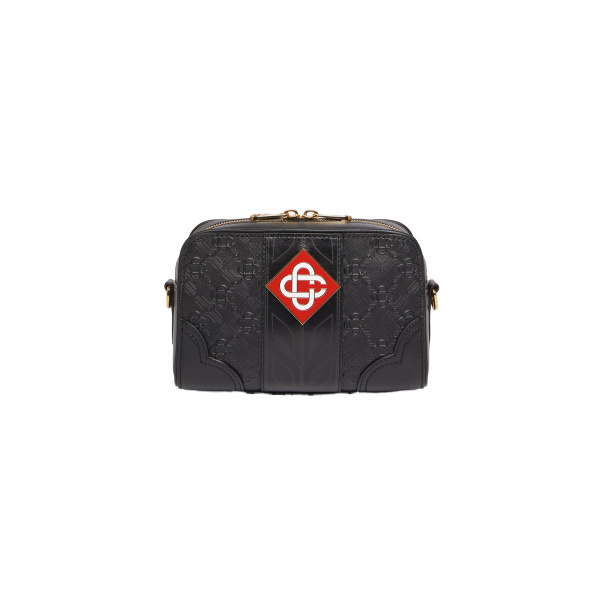 Casablanca Black Monogram Crossbody Bag | Shoulder & Crossbody Bags | Coveti