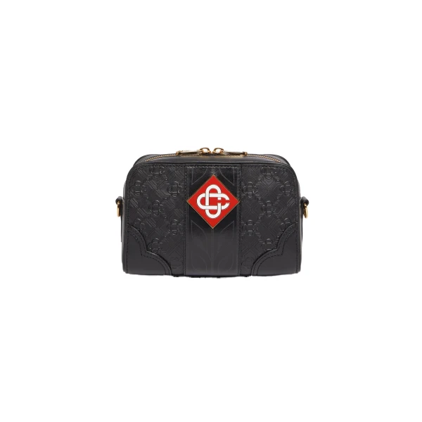 Casablanca Black Monogram Crossbody Bag | Shoulder & Crossbody Bags | Coveti