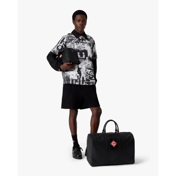 Casablanca Black Monogram Weekender Bag | Totes & Top-Handle Bags | Coveti