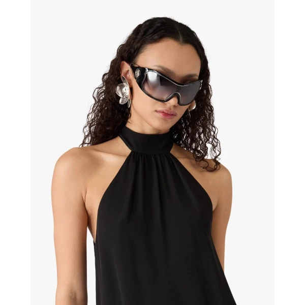 Casablanca Black Outline Shield Sunglasses | Sunglasses | Coveti