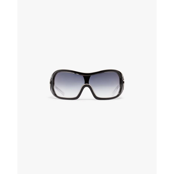 Casablanca Black Outline Shield Sunglasses | Sunglasses | Coveti
