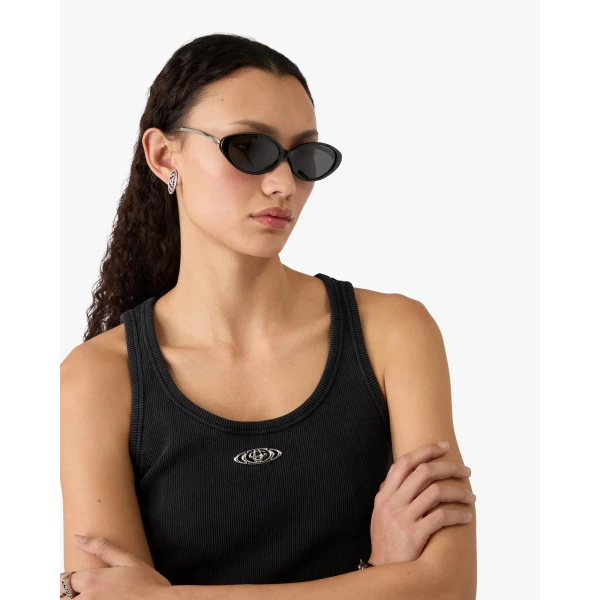 Casablanca Black Oval Curve Sunglasses | Sunglasses | Coveti