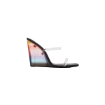 Casablanca Black Plexi Heeled Wedge Sandals | Sandals | Coveti