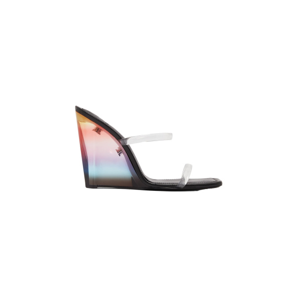 Casablanca Black Plexi Heeled Wedge Sandals | Sandals | Coveti