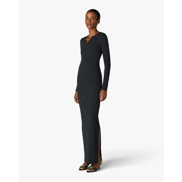 Casablanca Black Ribbed Jewellery Maxi Dress | Long Dresses | Coveti