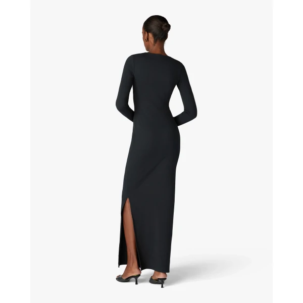 Casablanca Black Ribbed Jewellery Maxi Dress | Long Dresses | Coveti