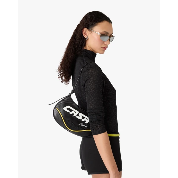 Casablanca Black Slim Biker Bag | Shoulder & Crossbody Bags | Coveti
