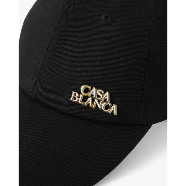 Casablanca Black Stacked Logo Rivet Cap | Hats | Coveti