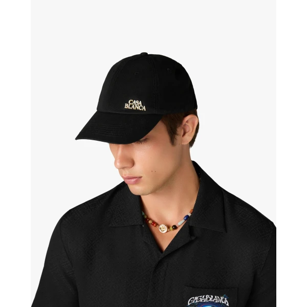 Casablanca Black Stacked Logo Rivet Cap | Hats | Coveti