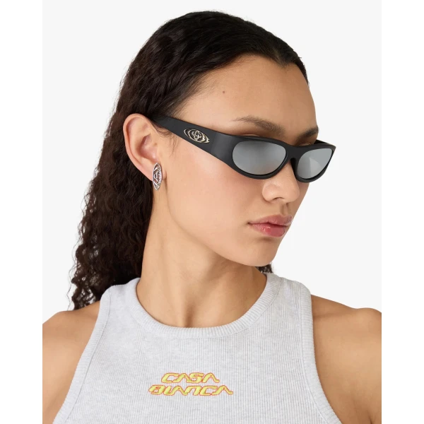 Casablanca Black Warped Sport Sunglasses | Sunglasses | Coveti