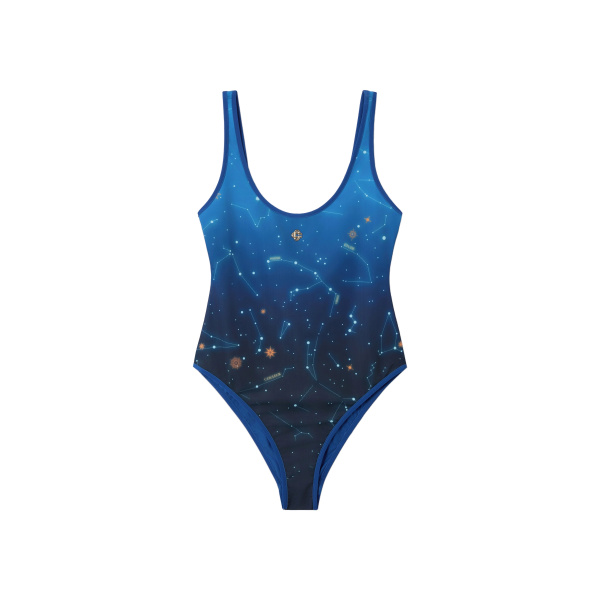 Casablanca Blue Astrology Printed Swimsuit | Swimsuits | Coveti