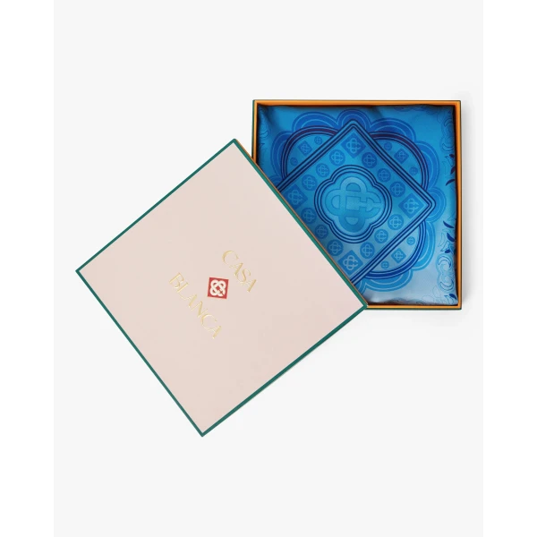 Casablanca Blue Gradient Egyptian Rug Medium Silk Scarf | Scarves | Coveti