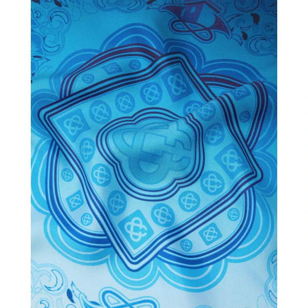 Casablanca Blue Gradient Egyptian Rug Medium Silk Scarf | Scarves | Coveti