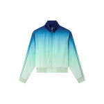 Casablanca Blue & Green Gradient Monogram Jacquard Track Jacket | Jackets | Coveti