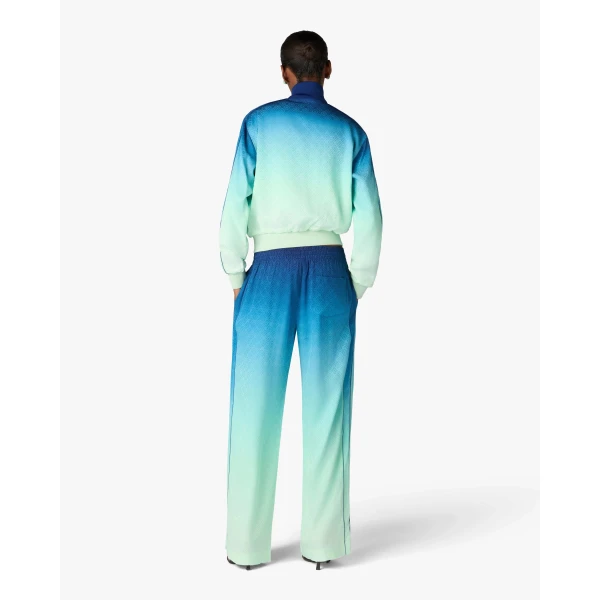 Casablanca Blue & Green Gradient Monogram Jacquard Track Jacket | Jackets | Coveti