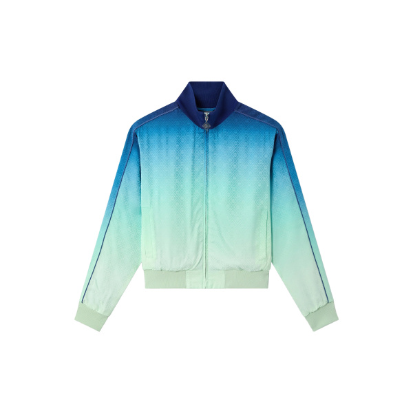 Casablanca Blue & Green Gradient Monogram Jacquard Track Jacket | Jackets | Coveti