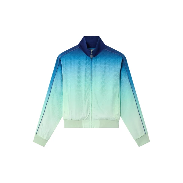 Casablanca Blue & Green Gradient Monogram Jacquard Track Jacket | Jackets | Coveti