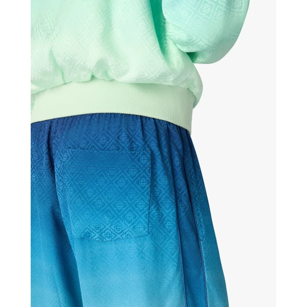 Casablanca Blue & Green Gradient Monogram Jacquard Trousers | Pants | Coveti