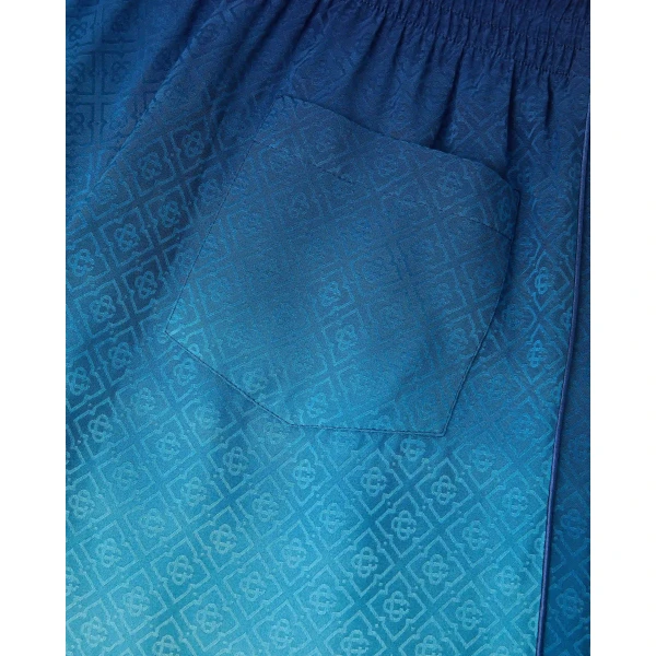 Casablanca Blue & Green Gradient Monogram Jacquard Trousers | Pants | Coveti