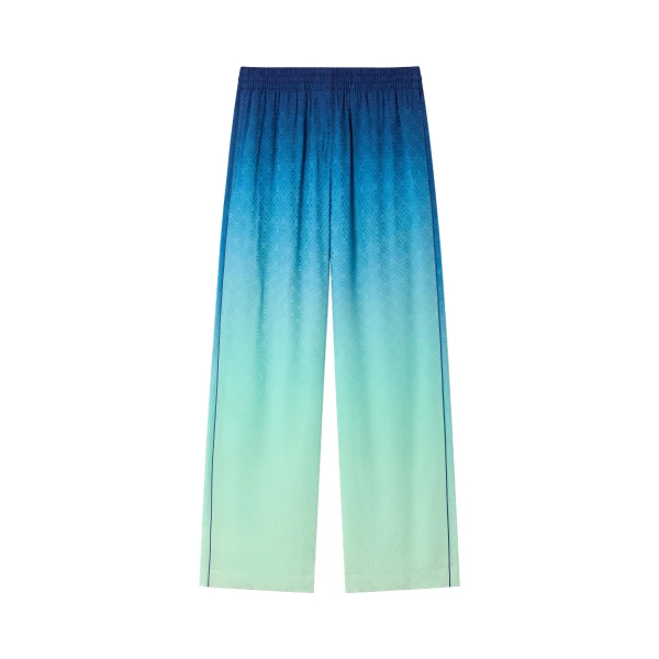 Blue & Green Gradient Monogram Jacquard Trousers