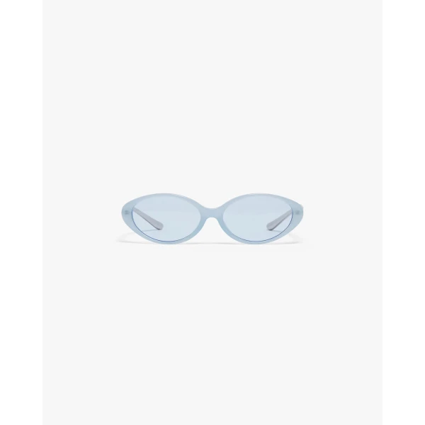 Casablanca Blue Oval Curve Sunglasses | Sunglasses | Coveti