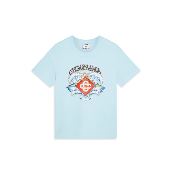 Casablanca Blue Waves T-Shirt | T-Shirt | Coveti