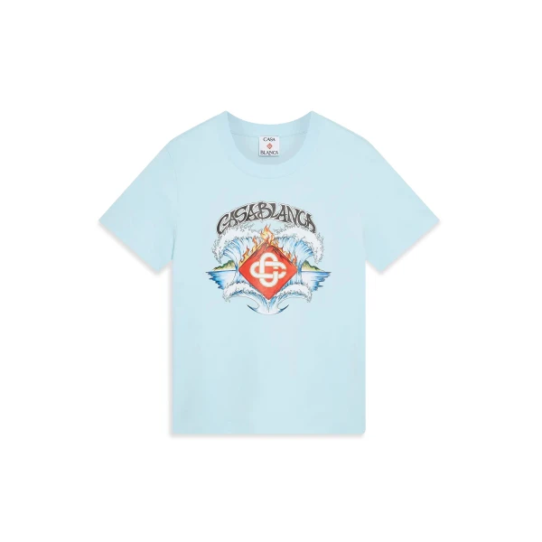 Casablanca Blue Waves T-Shirt | T-Shirt | Coveti