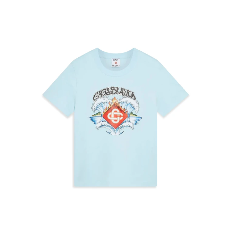 Casablanca Blue Waves T-Shirt | T-Shirt | Coveti