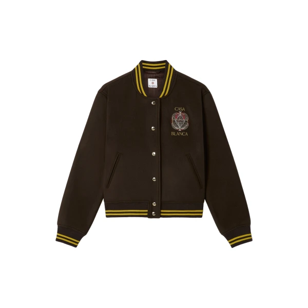 Brown Celestial Pyramid Wool Varsity Jacket