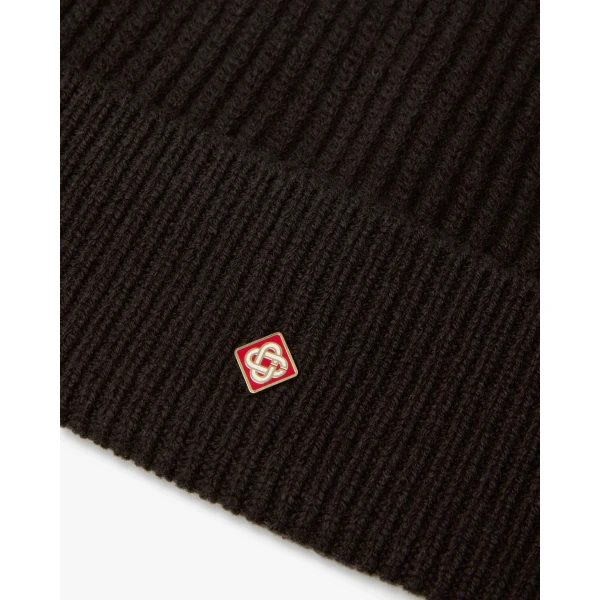 Casablanca Brown Classic Ribbed Knit Beanie | Hats | Coveti