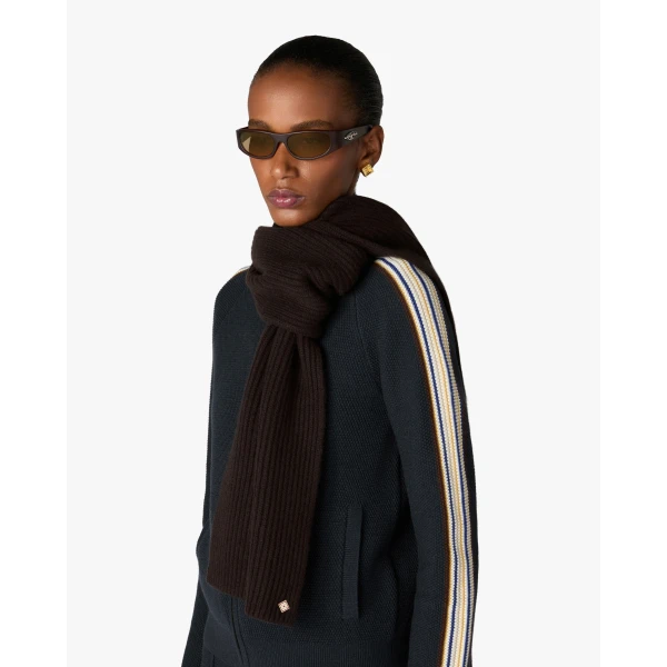 Casablanca Brown Classic Wool Scarf | Scarves | Coveti