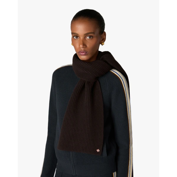 Casablanca Brown Classic Wool Scarf | Scarves | Coveti