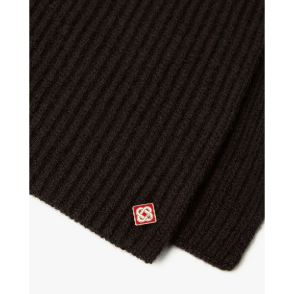 Casablanca Brown Classic Wool Scarf | Scarves | Coveti
