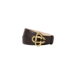 Casablanca Brown & Gold Classic Leather CC Logo Belt | Belts | Coveti