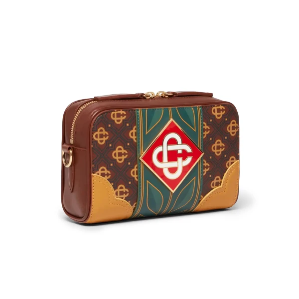 Casablanca Brown Monogram Crossbody Bag | Shoulder & Crossbody Bags | Coveti