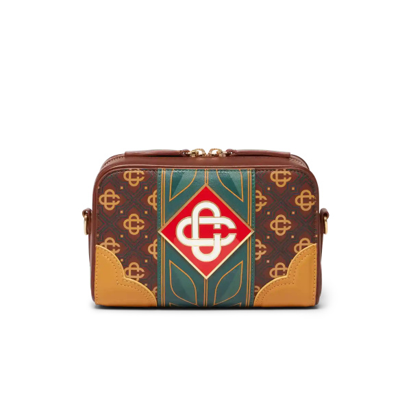 Casablanca Brown Monogram Crossbody Bag | Shoulder & Crossbody Bags | Coveti