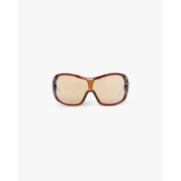 Casablanca Brown Outline Shield Sunglasses | Sunglasses | Coveti