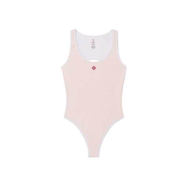 Casablanca Cream Monogram Swimsuit | Swimsuits | Coveti